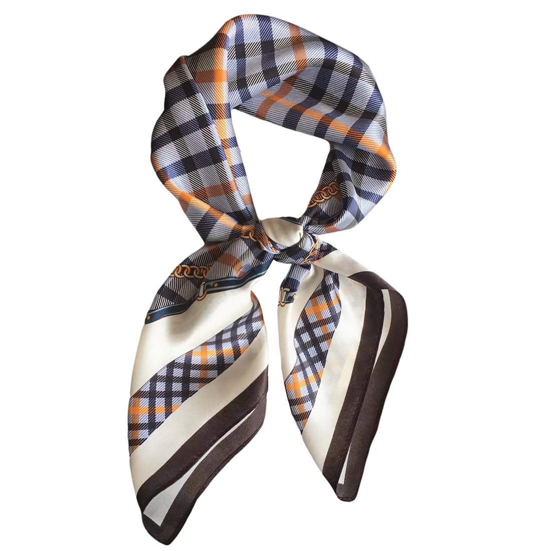 100% Silk Square Scarf for Hair-25.6" Women Men Neckerchief & Headscarf