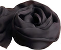 Black Solid‑Color Real‑Silk Chiffon Shawl Wrap