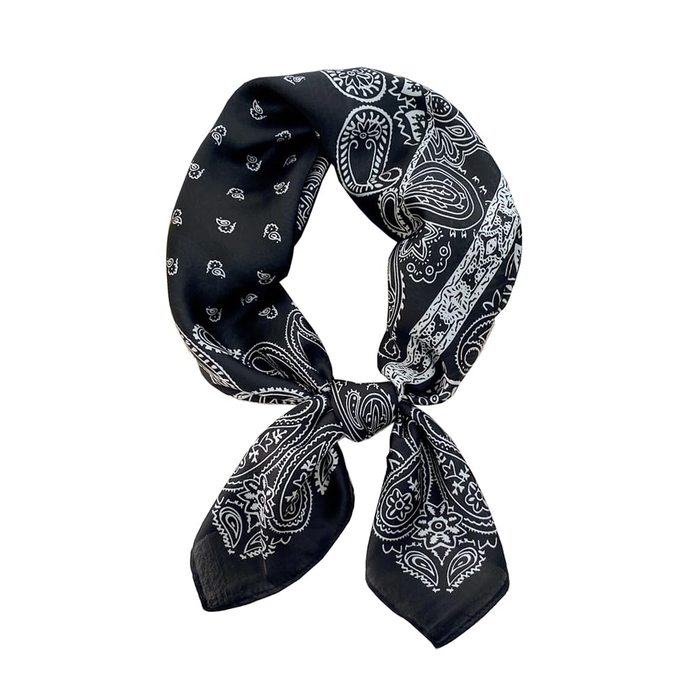 100% Silk Square Scarf for Hair-25.6" Women Men Neckerchief & Headscarf