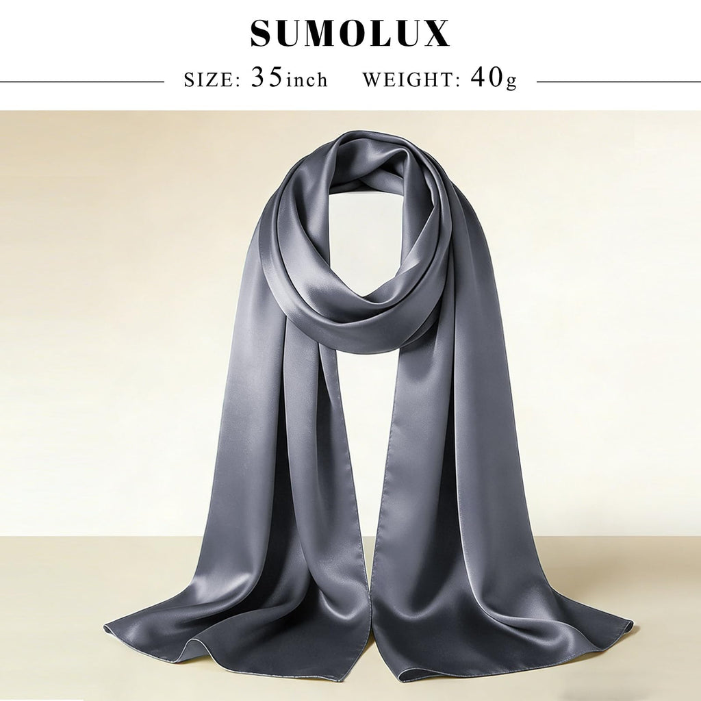 Sumolux Head Hair Scarf for Women 35" Like Satin Silk Hair Wrapping Bandana