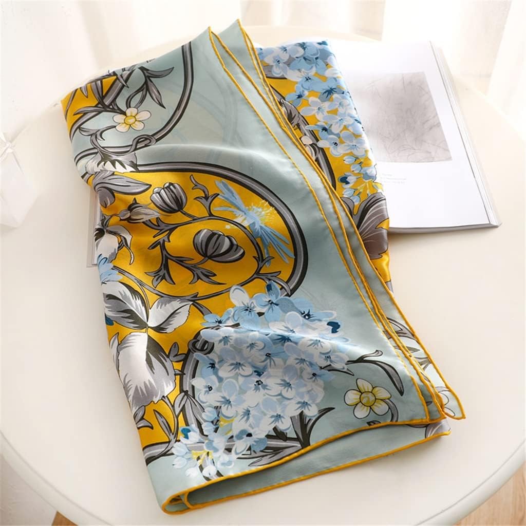 Green Large‑Square Silk Shawl Scarf