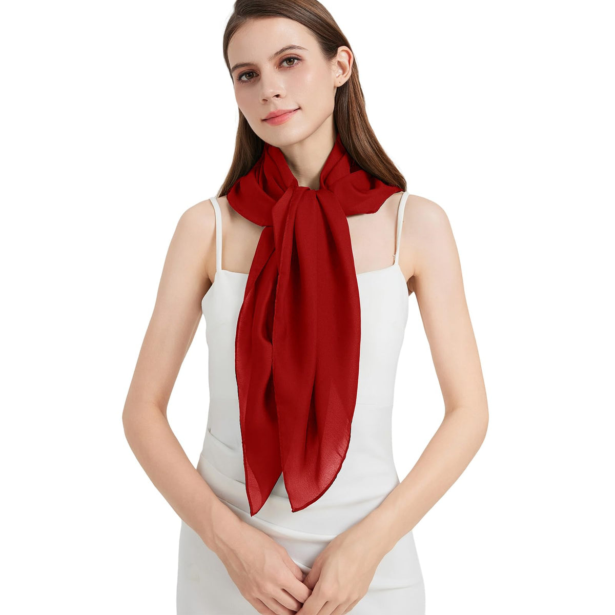 100% Mulberry Silk Head Scarf for Hair-Women's 35'' Square Silk Neck Scarf for Sleeping Wrap at Night