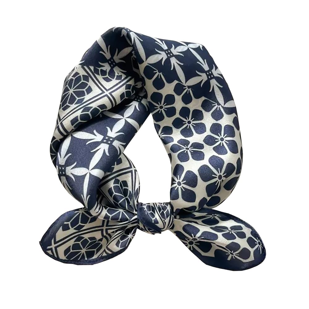 100% Silk Square Scarf for Hair-25.6" Women Men Neckerchief & Headscarf