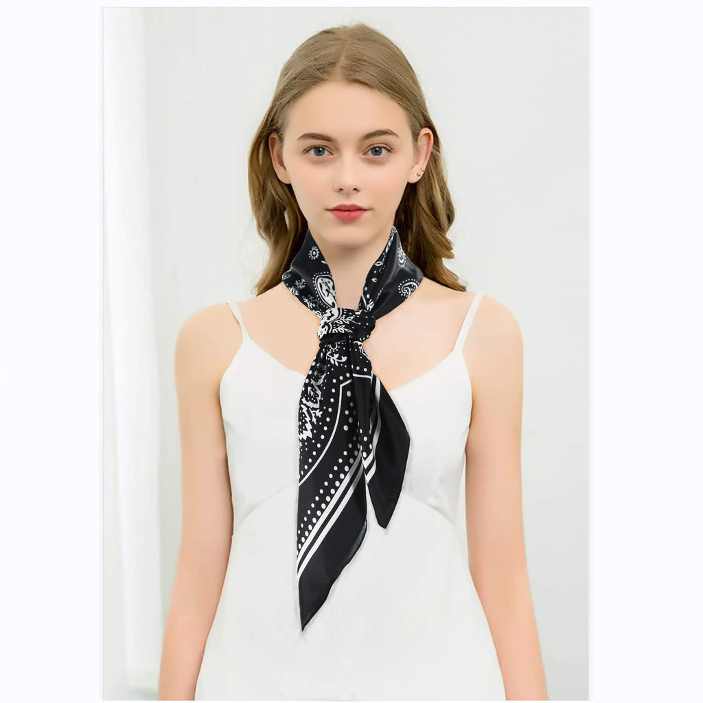 vimate 35" Square Silk Like Head Scarf - Women's Fashion Satin Scarf Bandana for Hair Wrapping at Night.