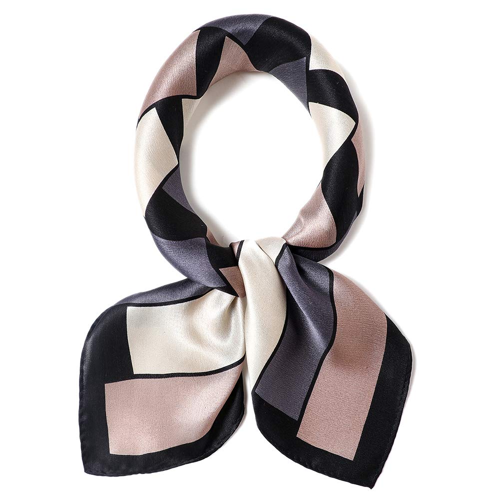 100% Silk Square Scarf for Hair-25.6" Women Men Neckerchief & Headscarf
