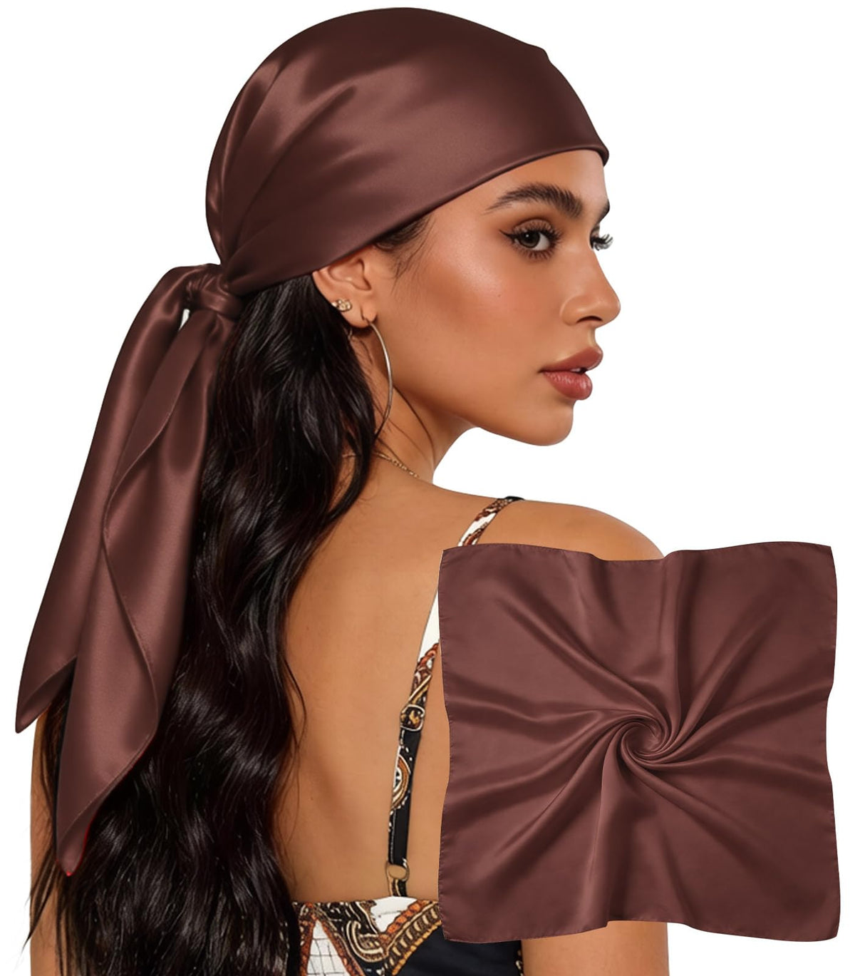 Sumolux Head Hair Scarf for Women 35" Like Satin Silk Hair Wrapping Bandana