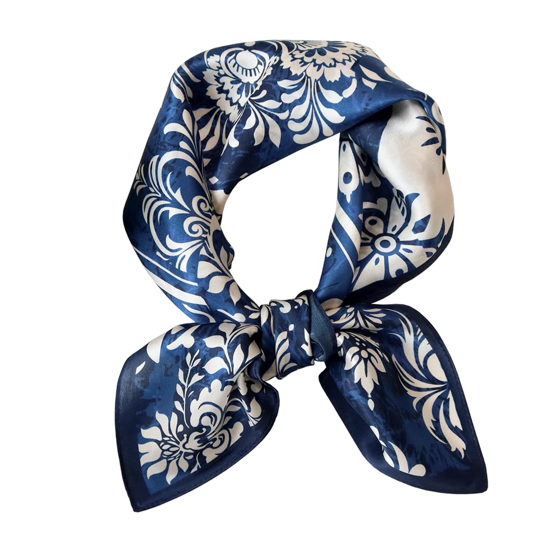 100% Silk Square Scarf for Hair-25.6" Women Men Neckerchief & Headscarf