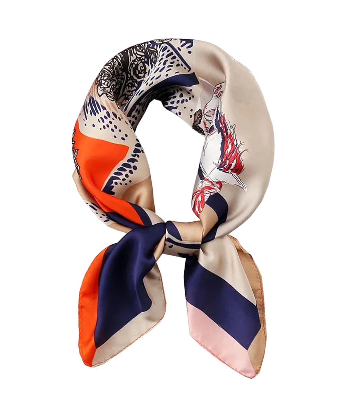 100% Silk Square Scarf for Hair-25.6" Women Men Neckerchief & Headscarf