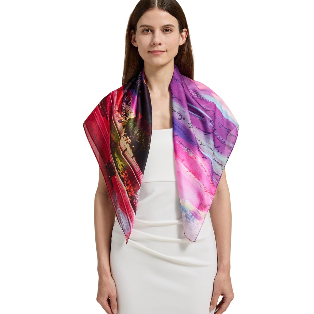 100% Mulberry Silk Head Scarf for Hair-Women's 35'' Square Silk Neck Scarf for Sleeping Wrap at Night