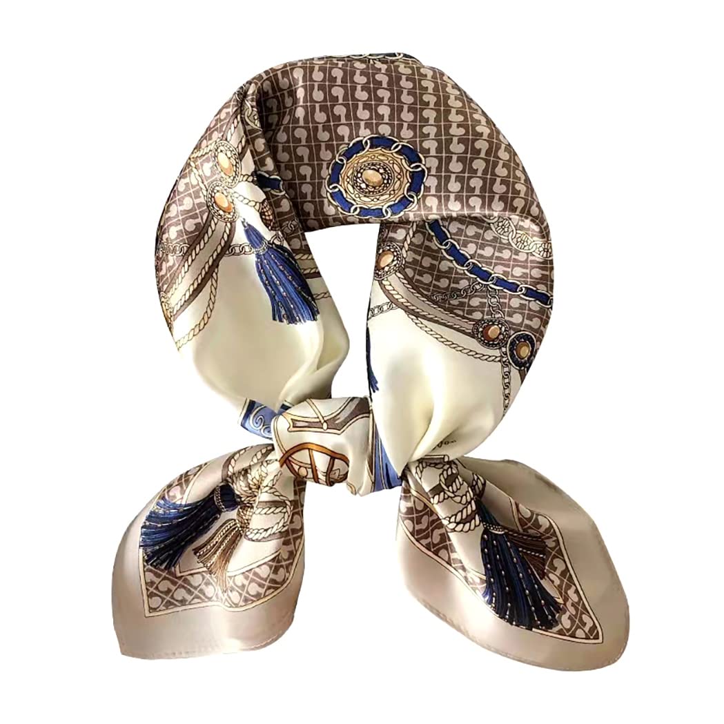 100% Silk Square Scarf for Hair-25.6" Women Men Neckerchief & Headscarf