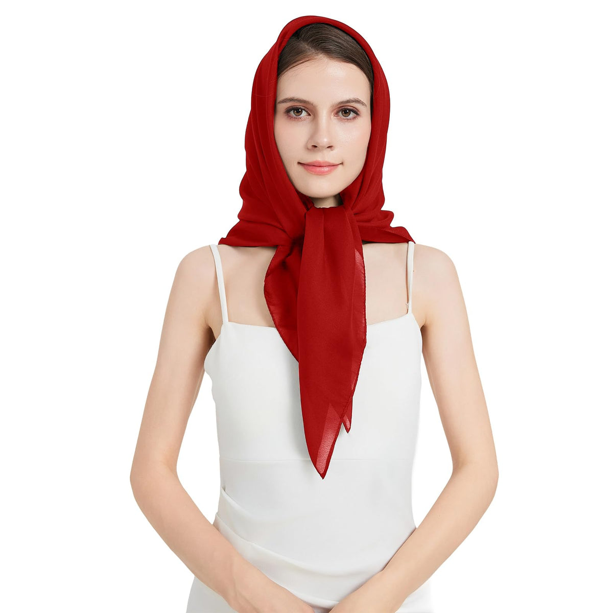 100% Mulberry Silk Head Scarf for Hair-Women's 35'' Square Silk Neck Scarf for Sleeping Wrap at Night