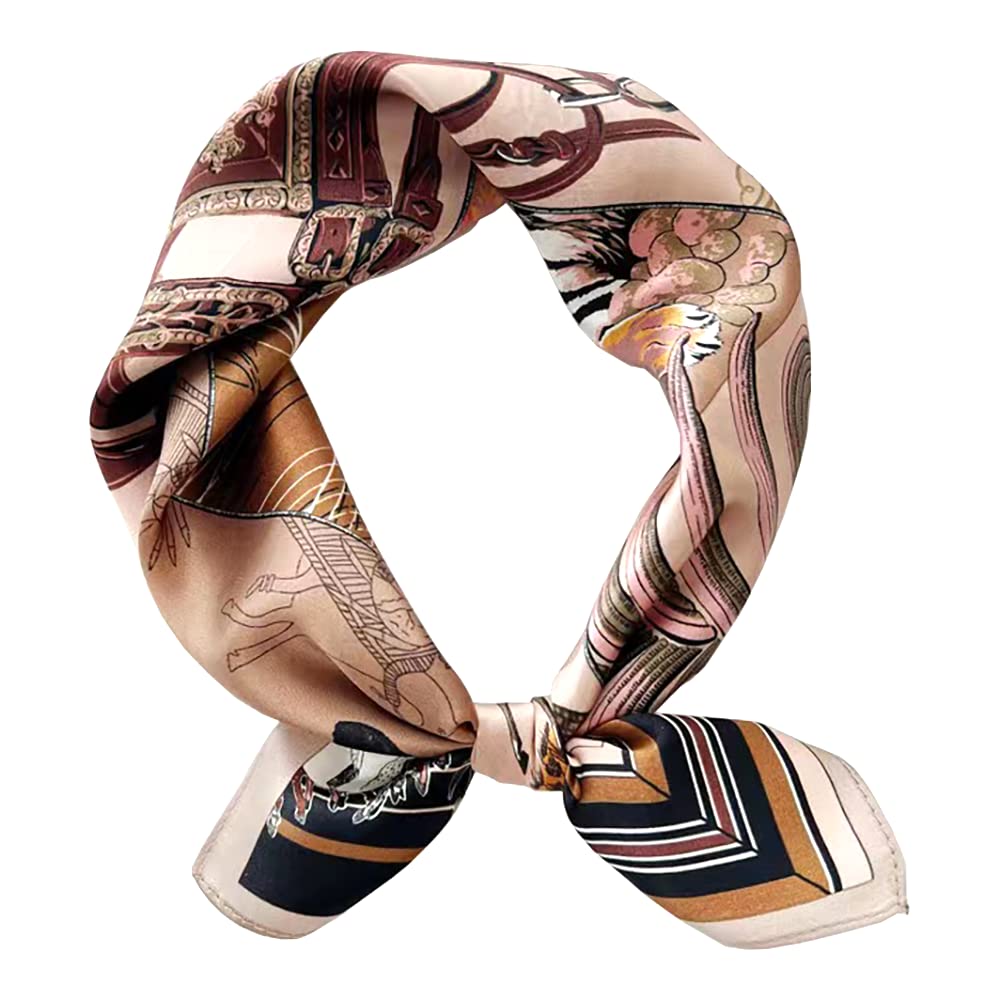 100% Silk Square Scarf for Hair-25.6" Women Men Neckerchief & Headscarf