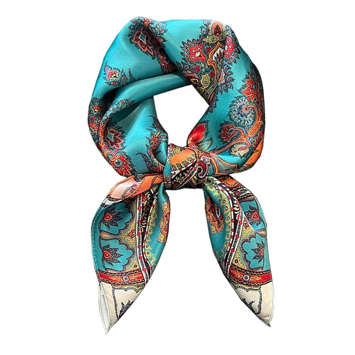 100% Silk Square Scarf for Hair-25.6" Women Men Neckerchief & Headscarf