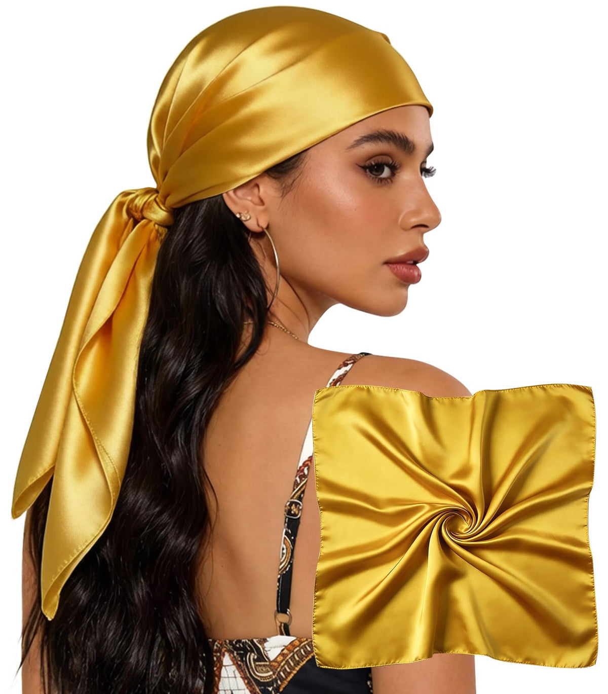 Sumolux Head Hair Scarf for Women 35" Like Satin Silk Hair Wrapping Bandana