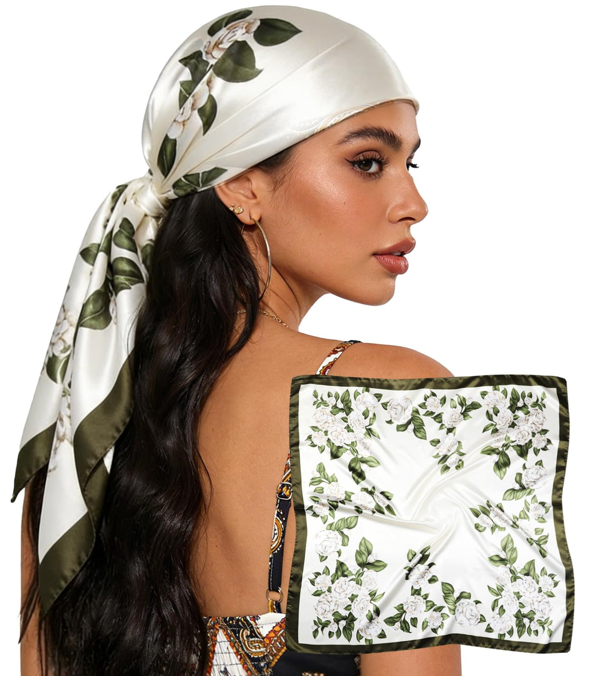 Sumolux Head Hair Scarf for Women 35" Like Satin Silk Hair Wrapping Bandana