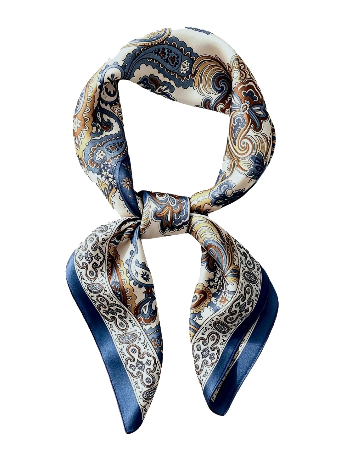 100% Silk Square Scarf for Hair-25.6" Women Men Neckerchief & Headscarf