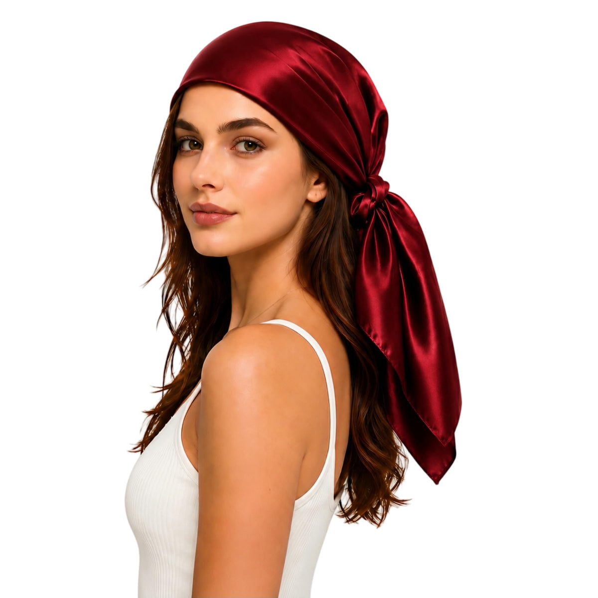 PoeticEHome 100% Mulberry Silk Head Scarf for Women, 35 x 35 Inch Square