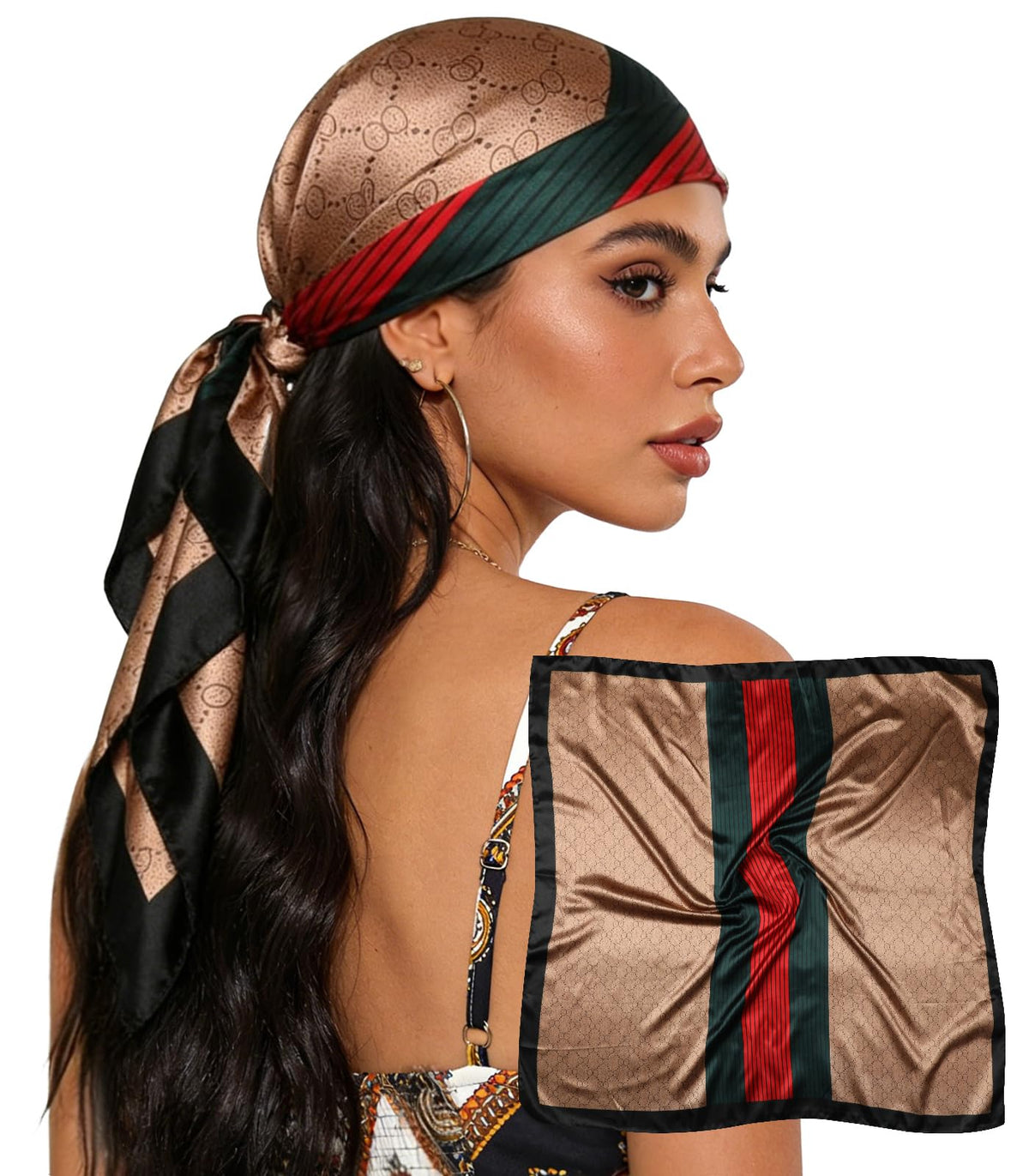 Sumolux Head Hair Scarf for Women 35" Like Satin Silk Hair Wrapping Bandana
