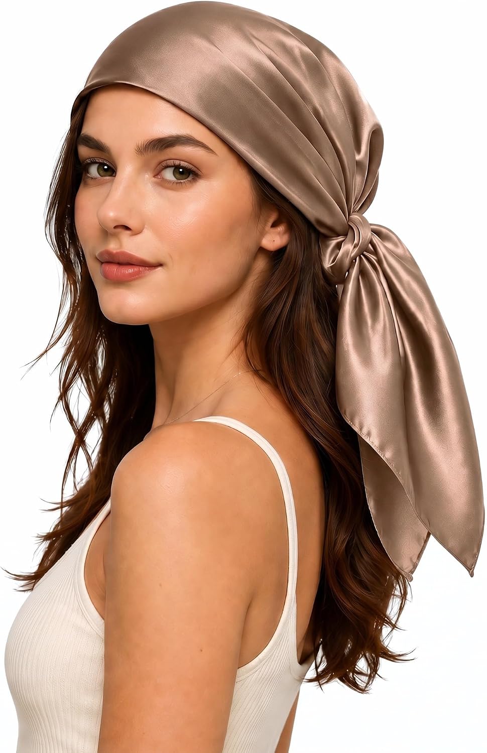 PoeticEHome 100% Mulberry Silk Head Scarf for Women, 35 x 35 Inch Square