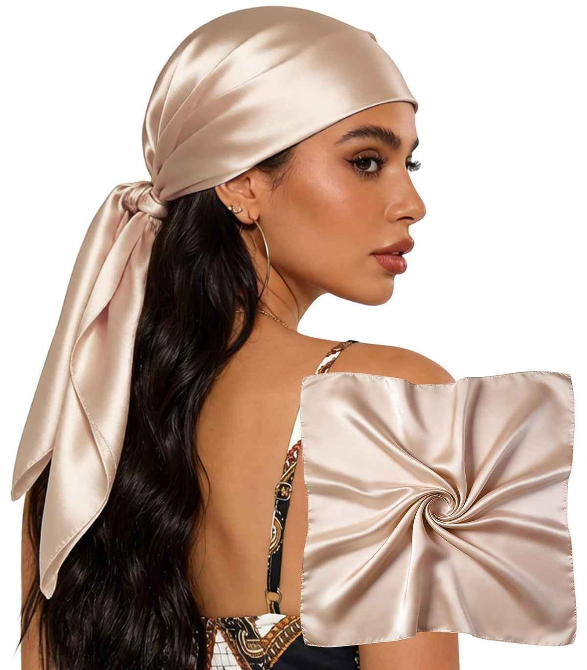 Sumolux Head Hair Scarf for Women 35" Like Satin Silk Hair Wrapping Bandana