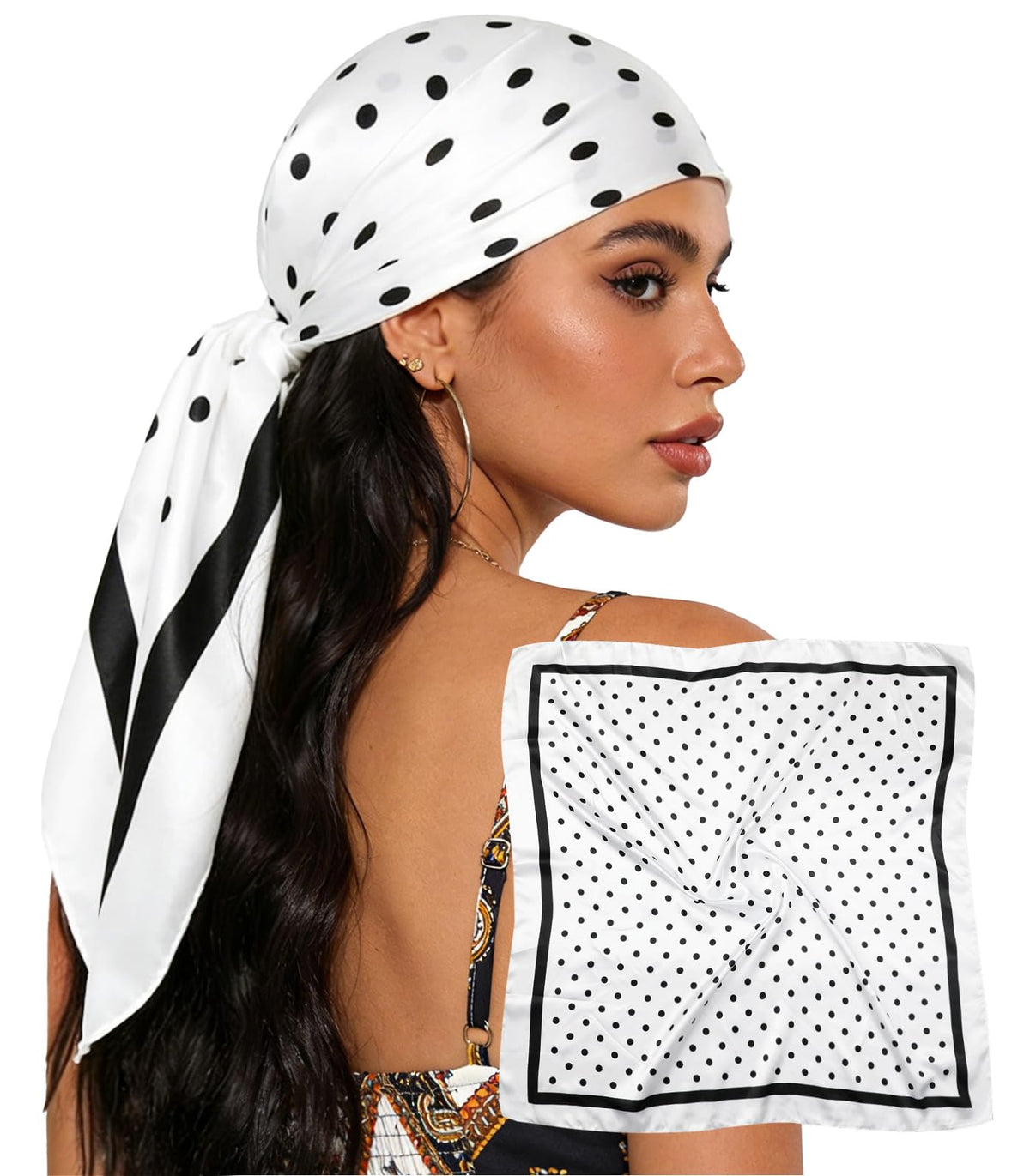 Sumolux Head Hair Scarf for Women 35" Like Satin Silk Hair Wrapping Bandana