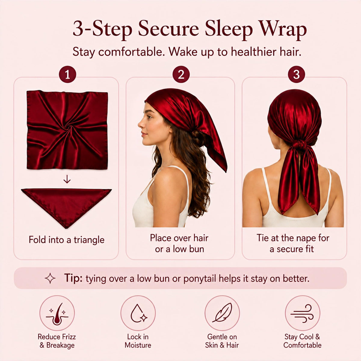 PoeticEHome 100% Mulberry Silk Head Scarf for Women, 35 x 35 Inch Square