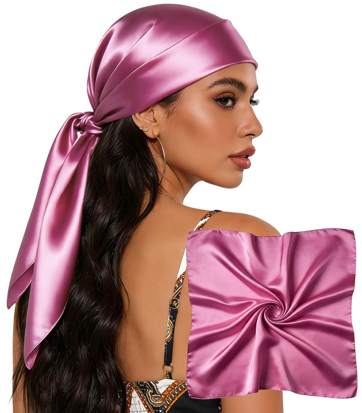 Sumolux Head Hair Scarf for Women 35" Like Satin Silk Hair Wrapping Bandana