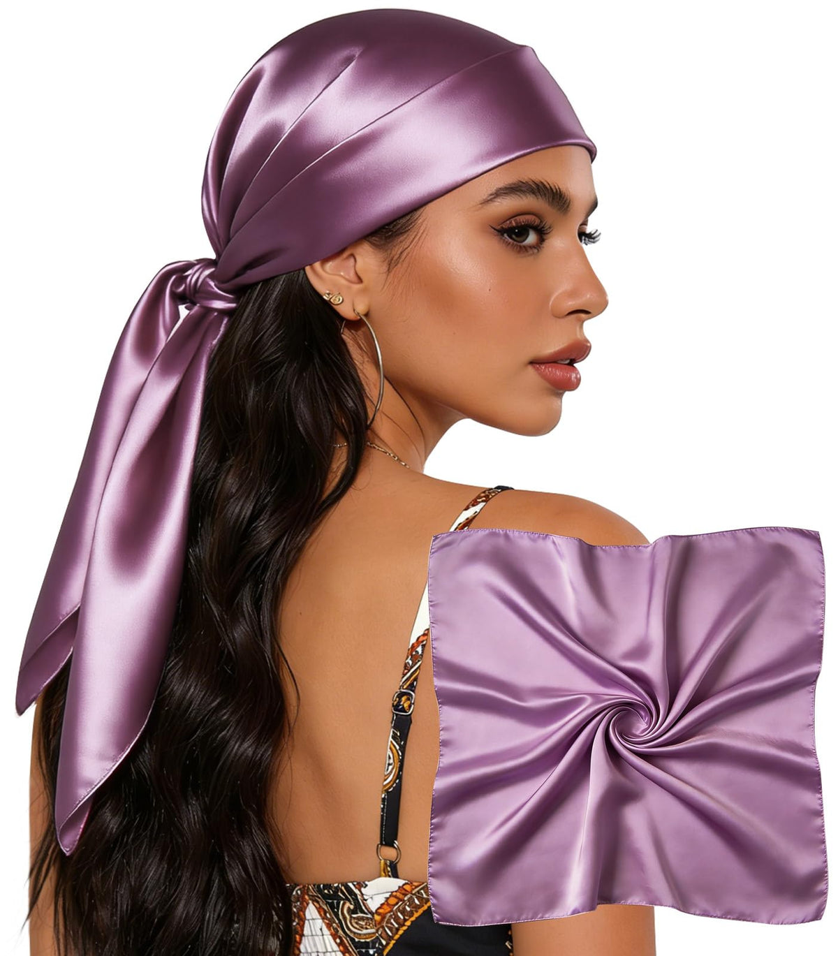 Sumolux Head Hair Scarf for Women 35" Like Satin Silk Hair Wrapping Bandana