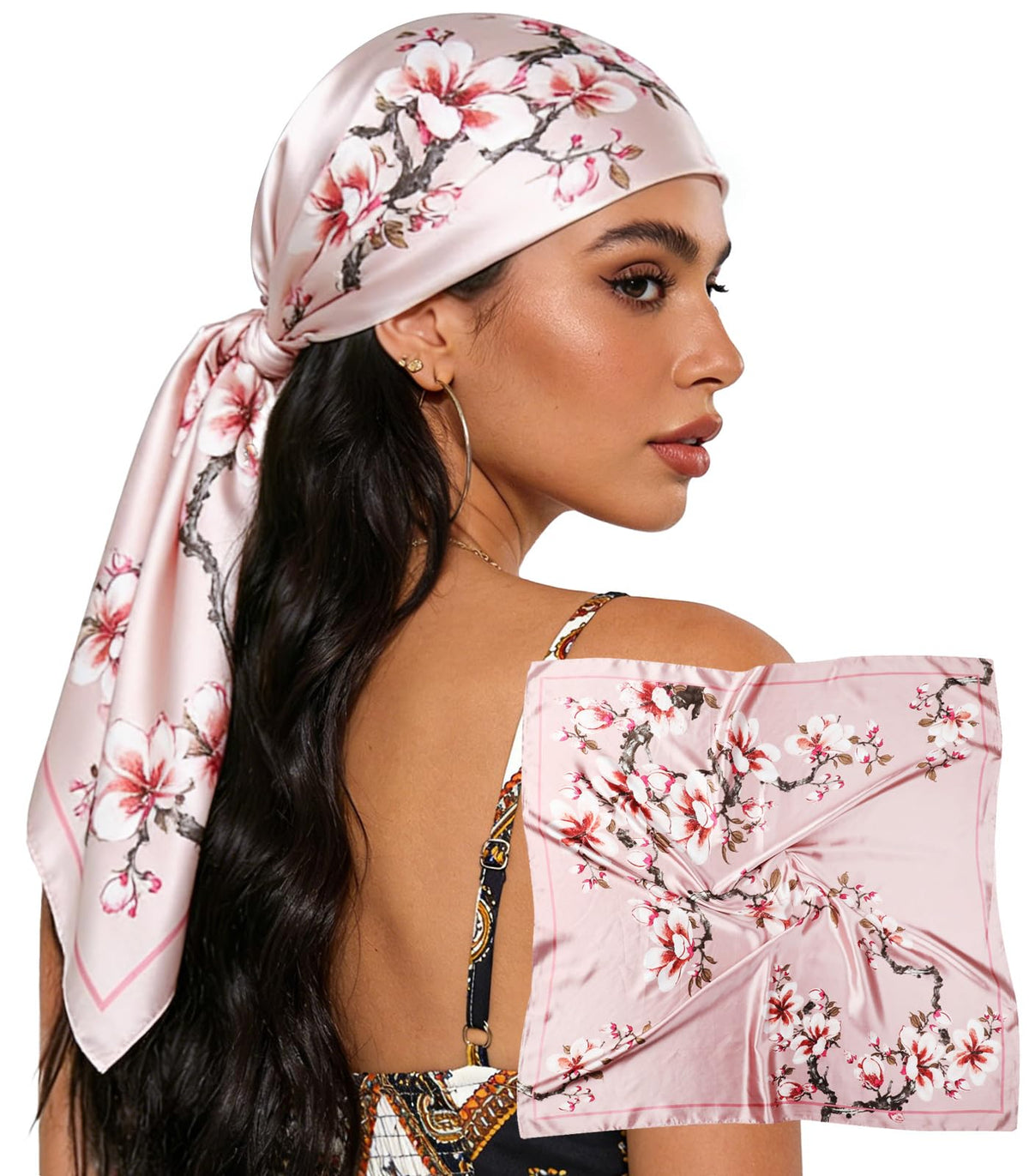 Sumolux Head Hair Scarf for Women 35" Like Satin Silk Hair Wrapping Bandana