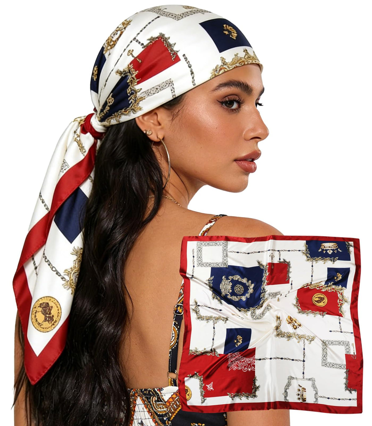 Sumolux Head Hair Scarf for Women 35" Like Satin Silk Hair Wrapping Bandana