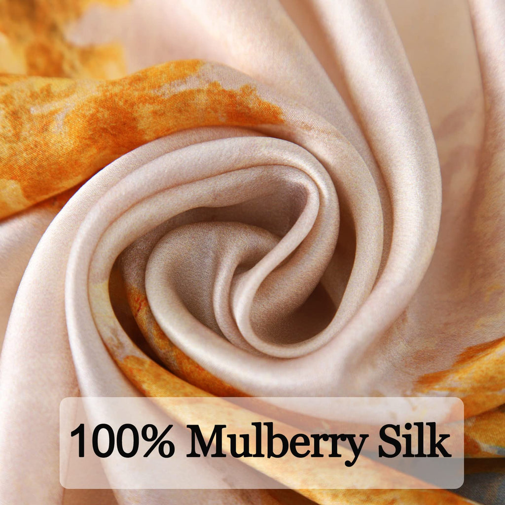 Ciormis 100% Mulberry Silk Scarf-Women's 21''/27''Square Silk Hair Head Scarf Neckerchief with Gift Packaged