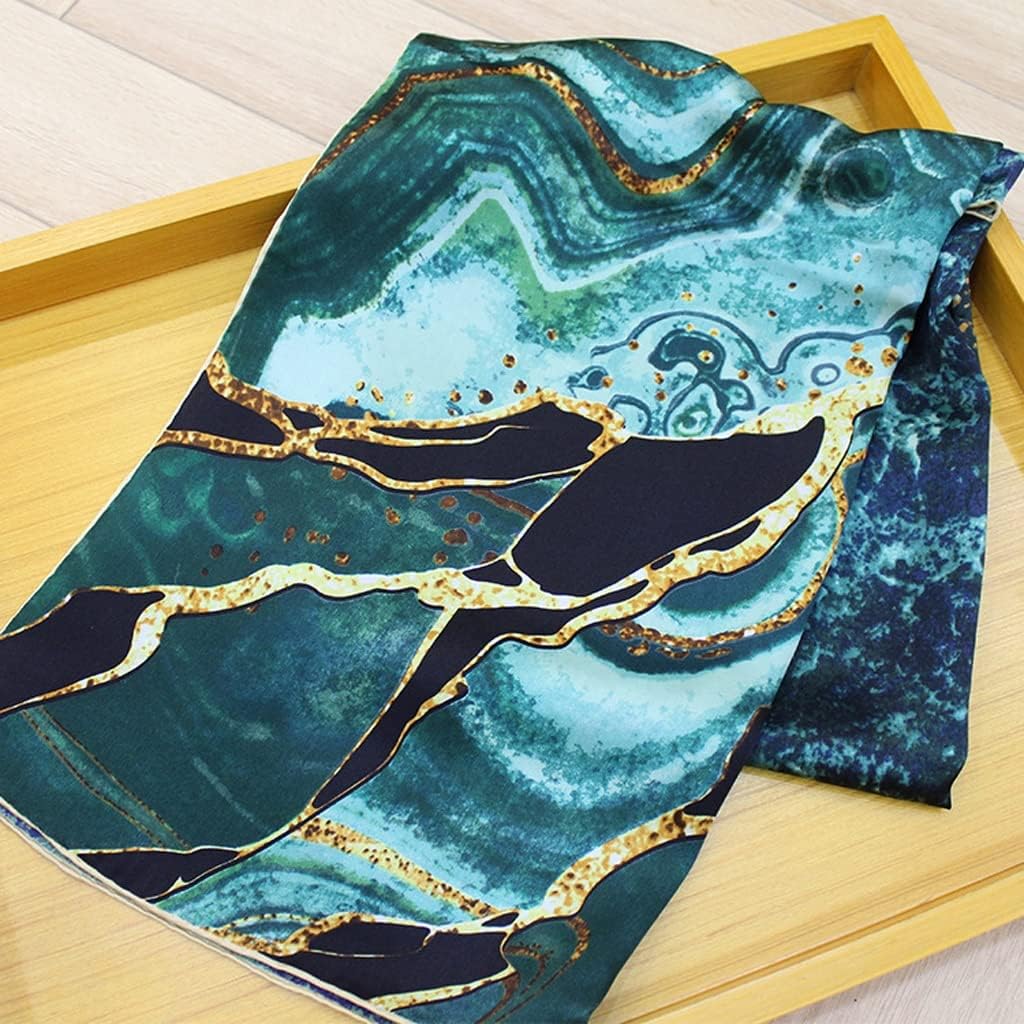 Green Natural Silk Scarf Shawl Soft Smooth Women Fashion Neck Scarves