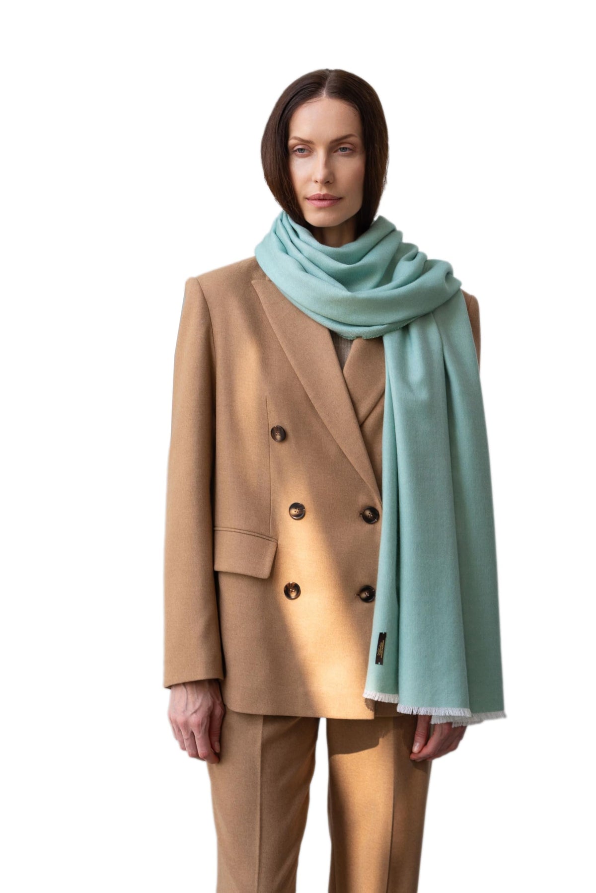 Italian Broad 70% Cashmere and 30% Silk Scarf Shawl Wrap Stole of Premium Quality Super Soft Made in Italy for Woman