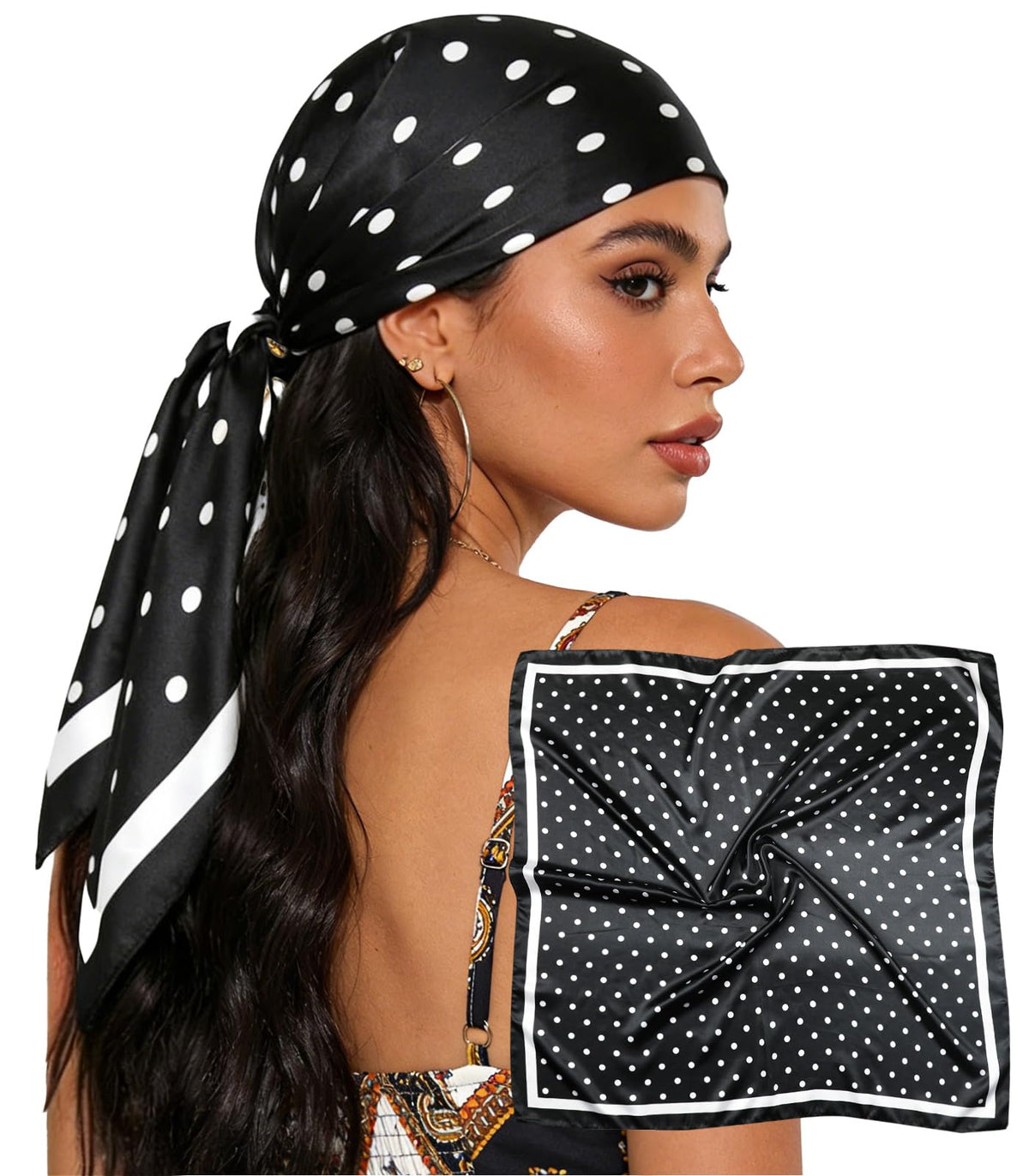 Sumolux Head Hair Scarf for Women 35" Like Satin Silk Hair Wrapping Bandana