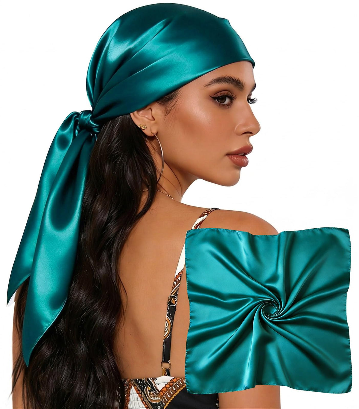 Sumolux Head Hair Scarf for Women 35" Like Satin Silk Hair Wrapping Bandana