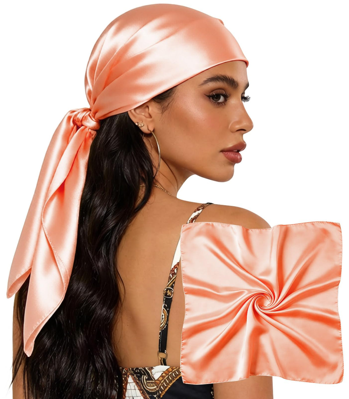 Sumolux Head Hair Scarf for Women 35" Like Satin Silk Hair Wrapping Bandana