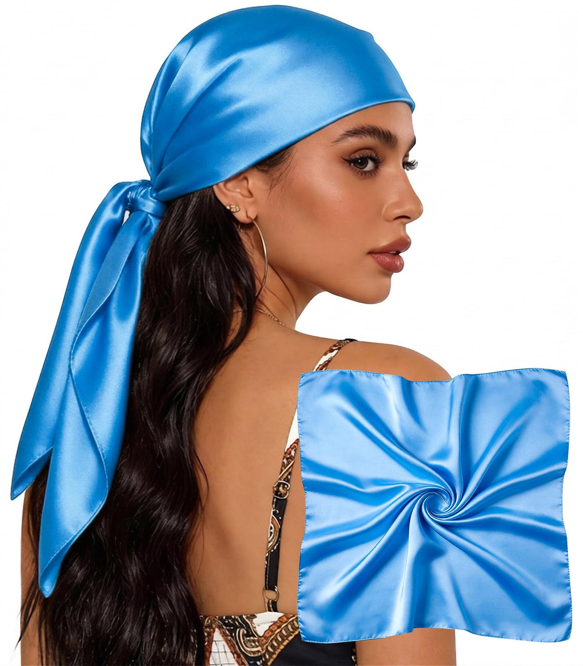 Sumolux Head Hair Scarf for Women 35" Like Satin Silk Hair Wrapping Bandana
