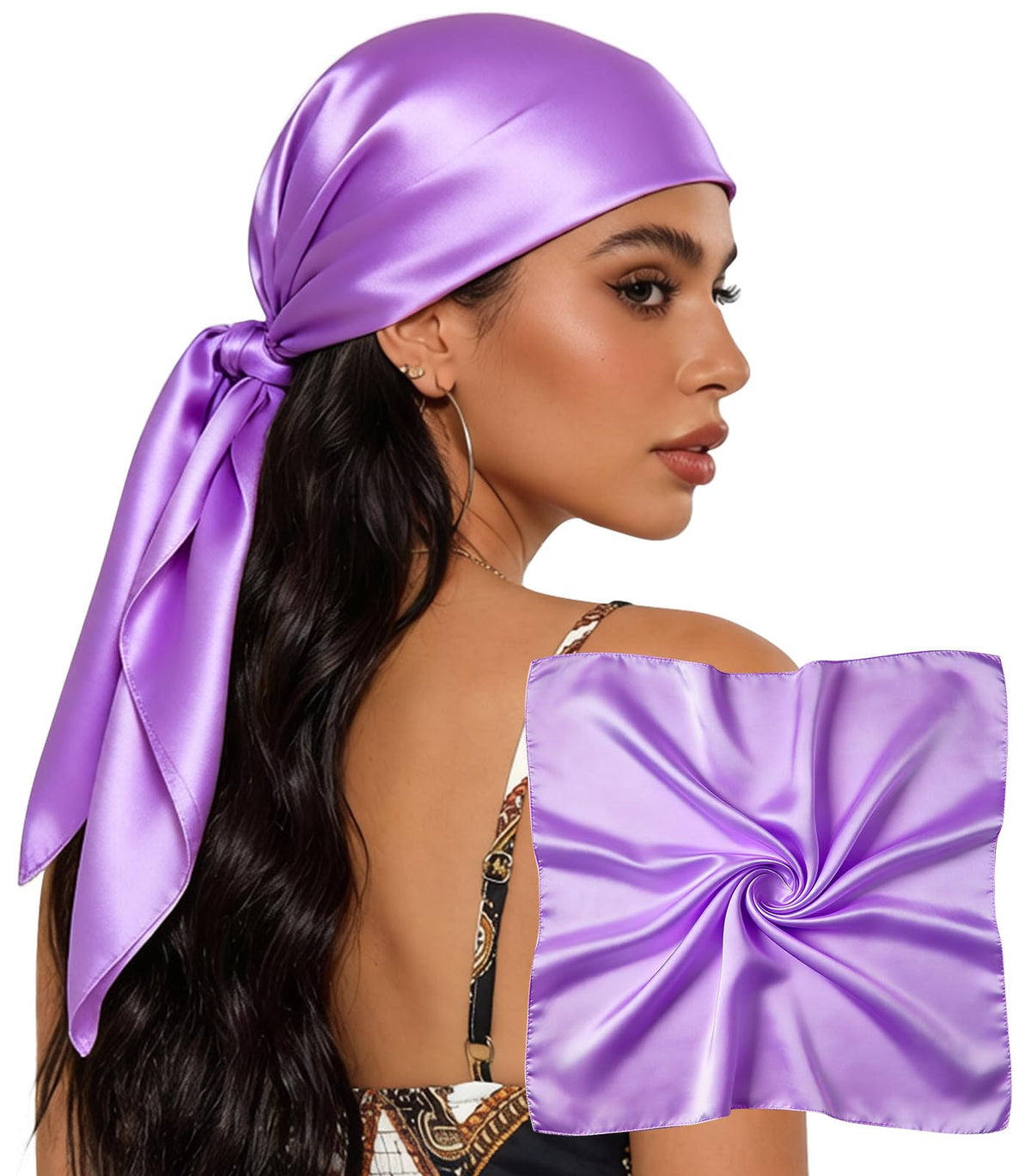Sumolux Head Hair Scarf for Women 35" Like Satin Silk Hair Wrapping Bandana