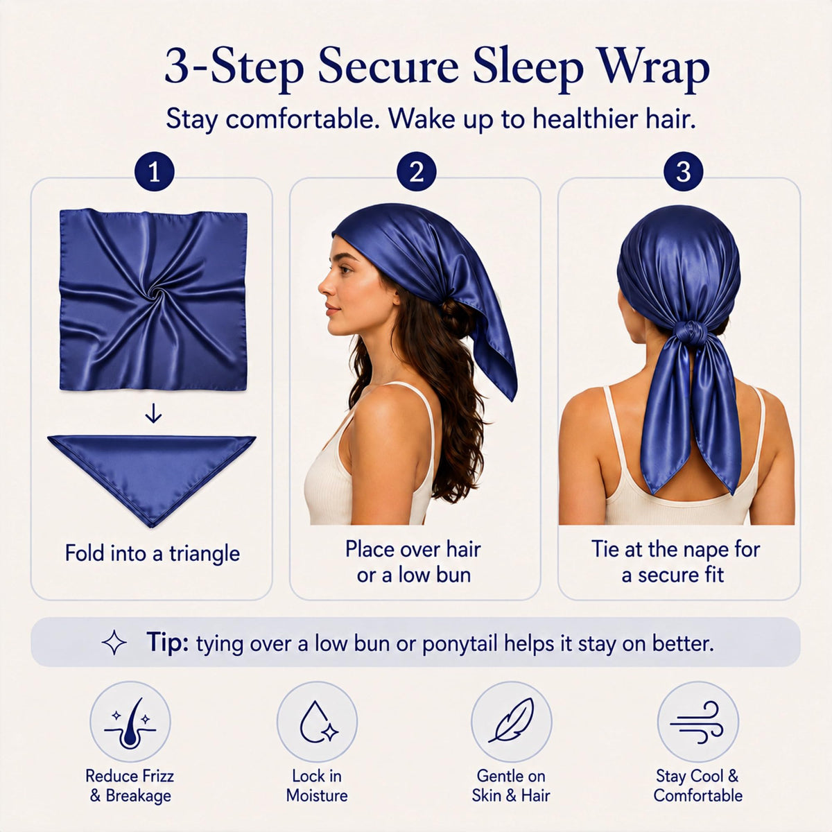 PoeticEHome 100% Mulberry Silk Head Scarf for Women, 35 x 35 Inch Square