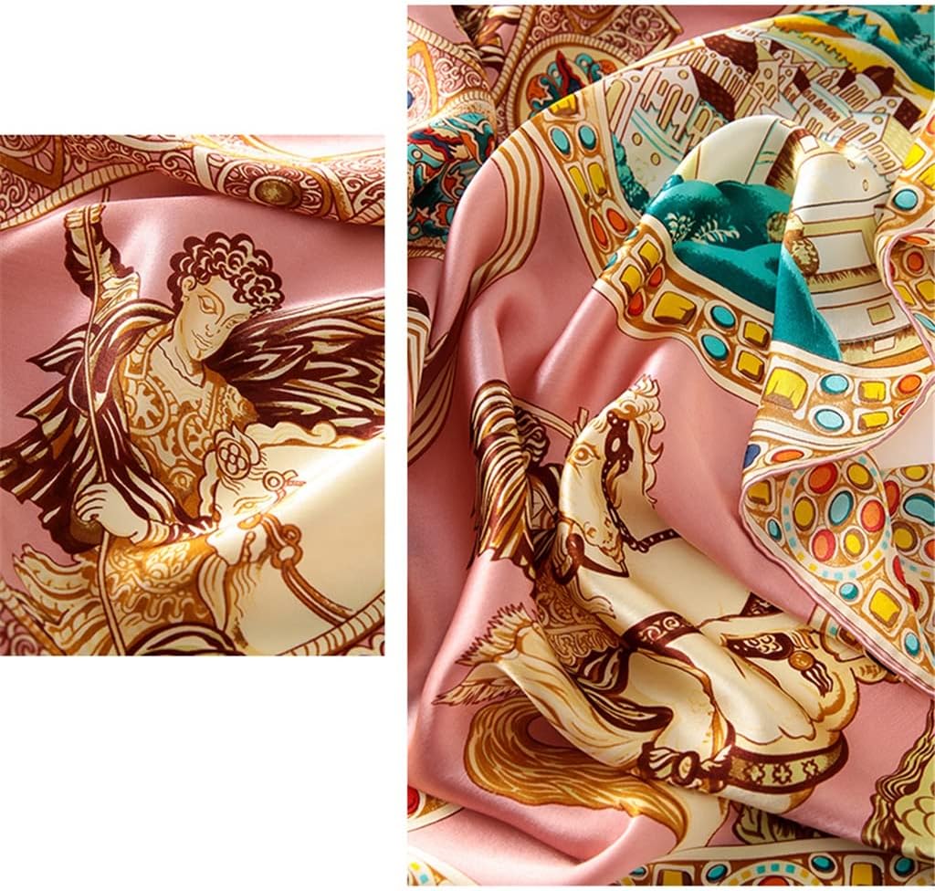 Euro‑American Plain Crepe‑Satin Large‑Square Silk Scarf
