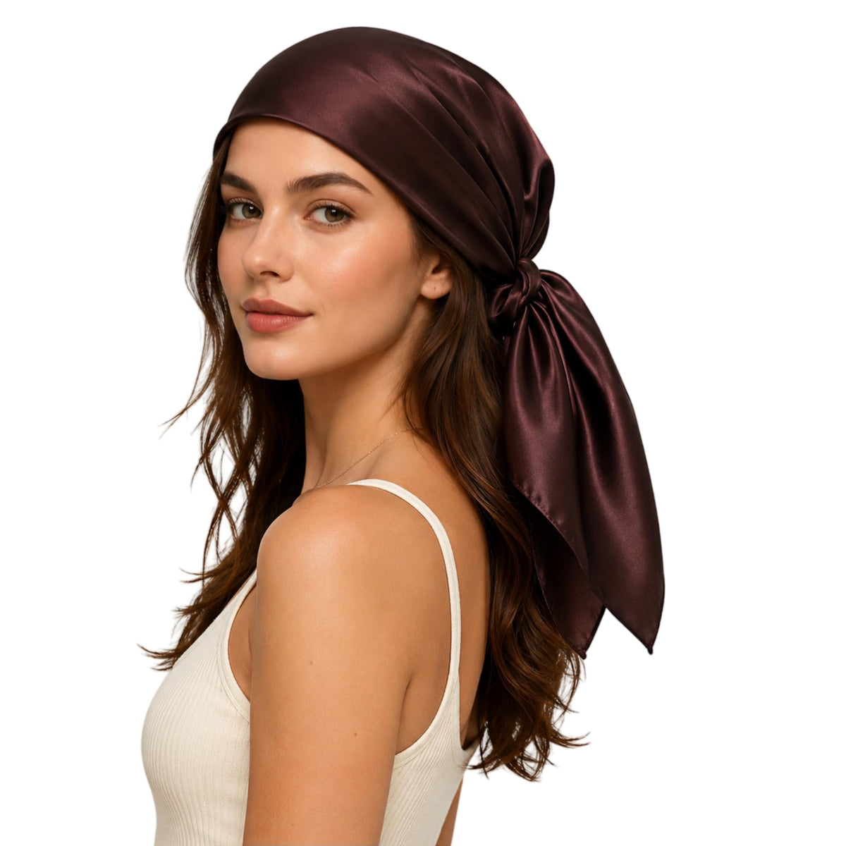 PoeticEHome 100% Mulberry Silk Head Scarf for Women, 35 x 35 Inch Square