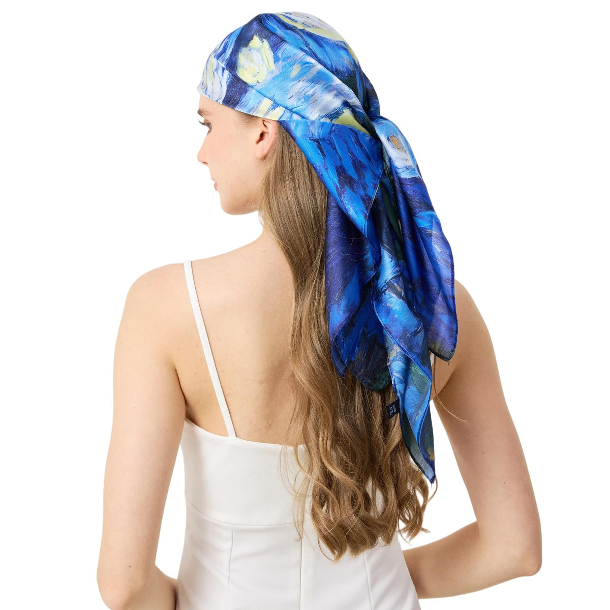 100% Mulberry Silk Head Scarf for Hair-Women's 35'' Square Silk Neck Scarf for Sleeping Wrap at Night