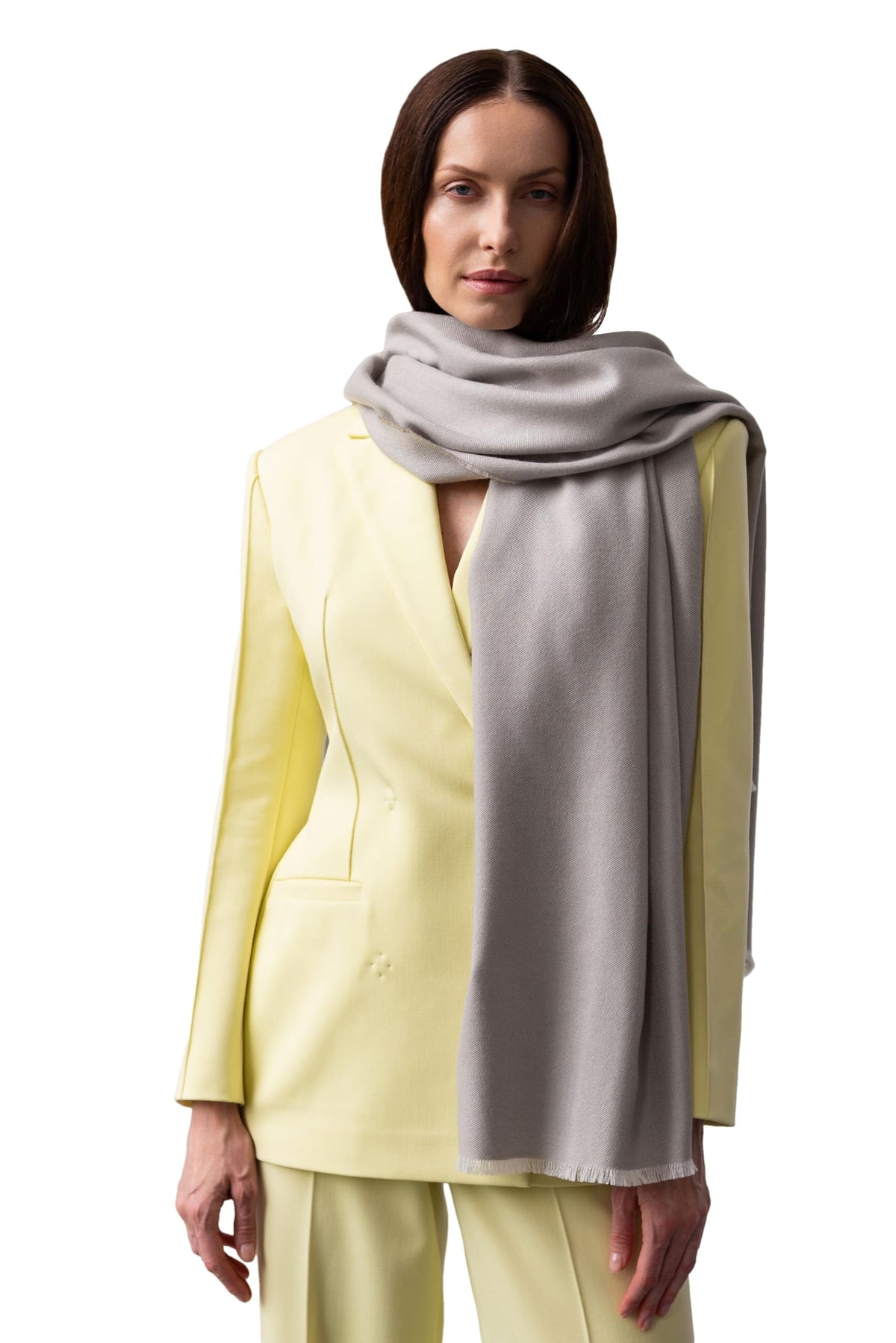 Italian Broad 70% Cashmere and 30% Silk Scarf Shawl Wrap Stole of Premium Quality Super Soft Made in Italy for Woman