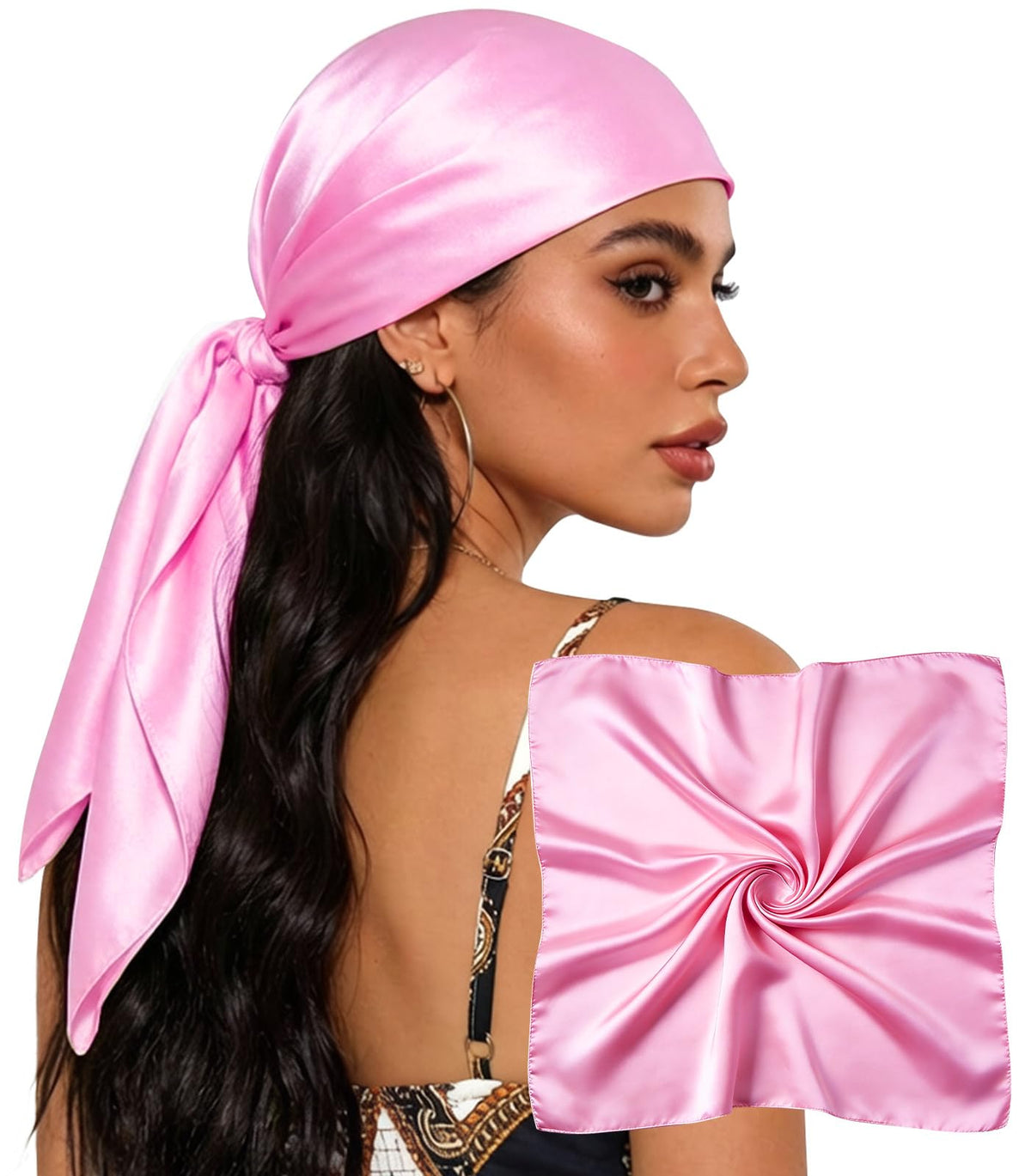 Sumolux Head Hair Scarf for Women 35" Like Satin Silk Hair Wrapping Bandana