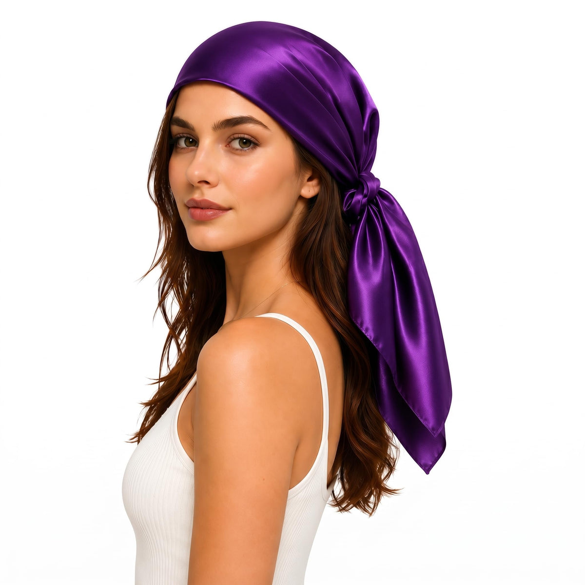 PoeticEHome 100% Mulberry Silk Head Scarf for Women, 35 x 35 Inch Square