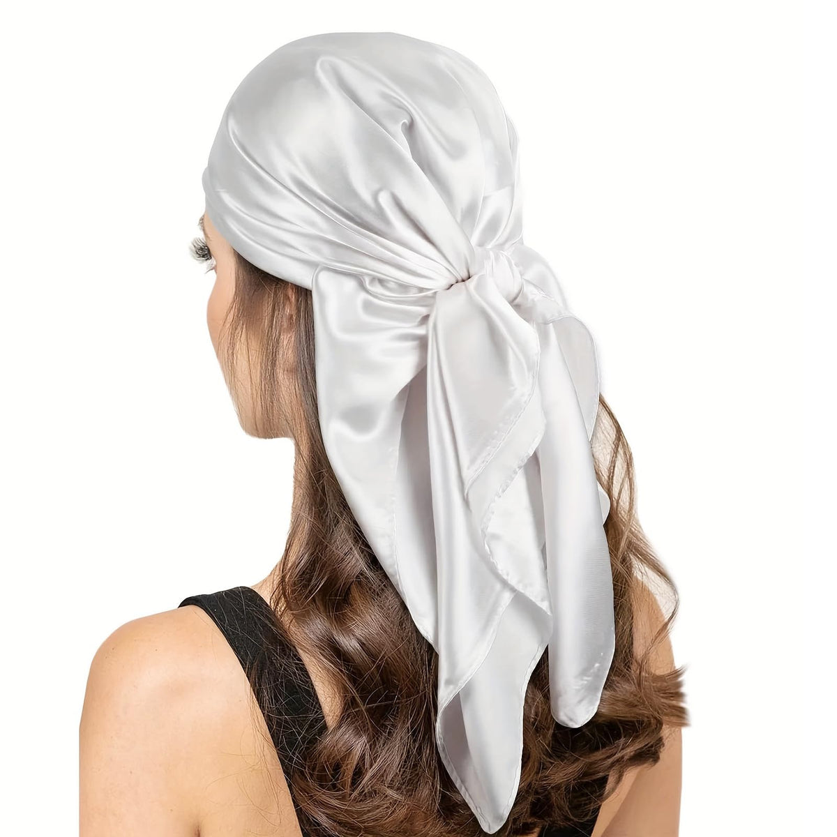 vimate 35" Square Silk Like Head Scarf - Women's Fashion Satin Scarf Bandana for Hair Wrapping at Night.