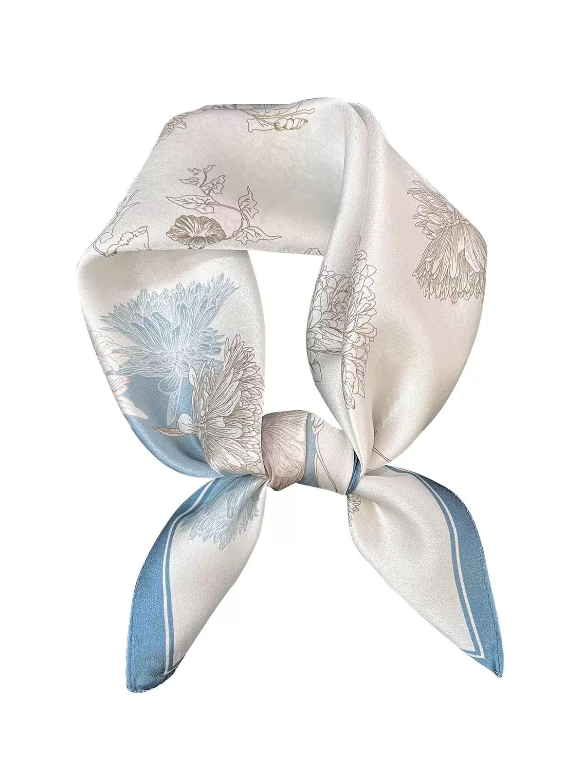 100% Silk Square Scarf for Hair-25.6" Women Men Neckerchief & Headscarf