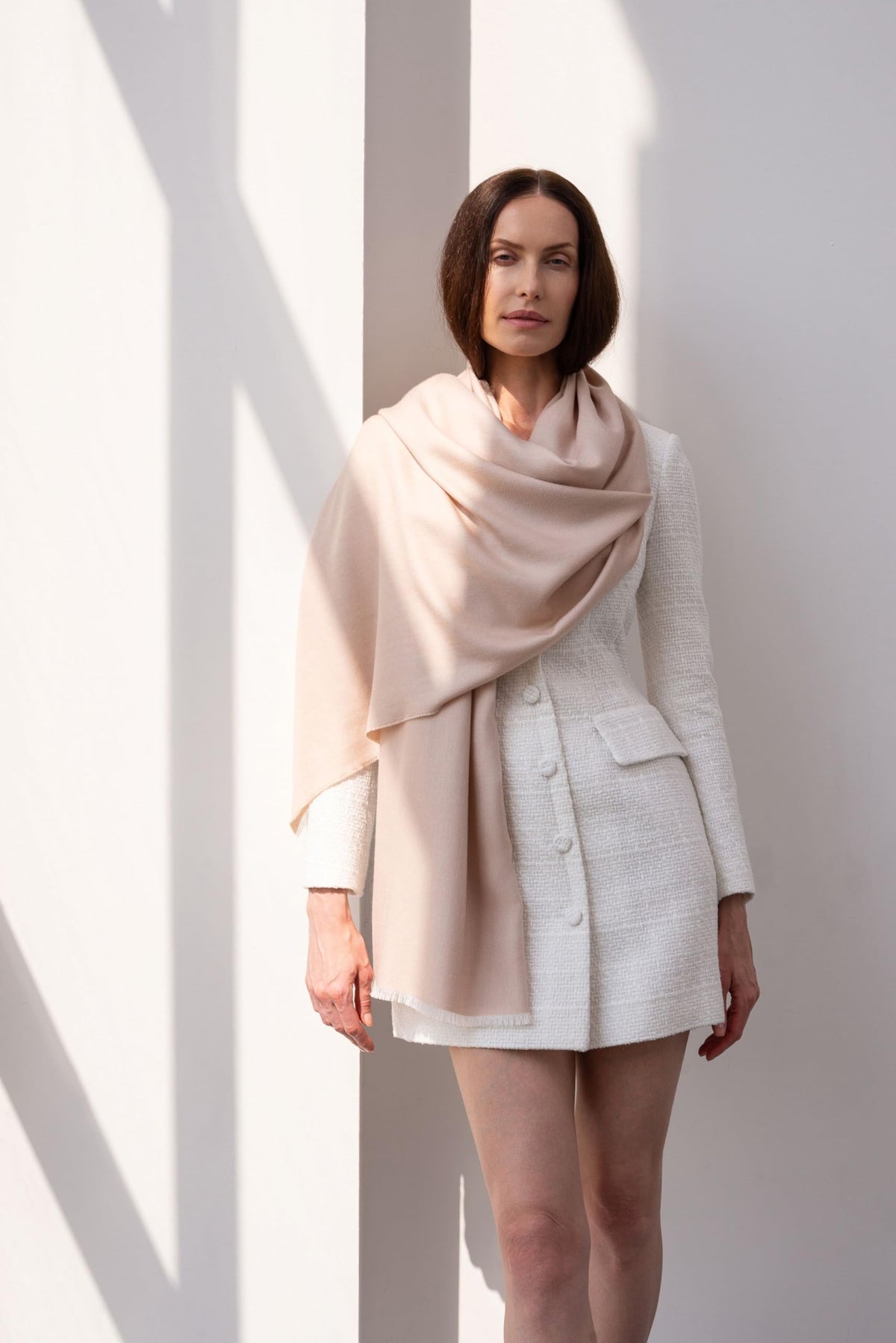 Italian Broad 70% Cashmere and 30% Silk Scarf Shawl Wrap Stole of Premium Quality Super Soft Made in Italy for Woman