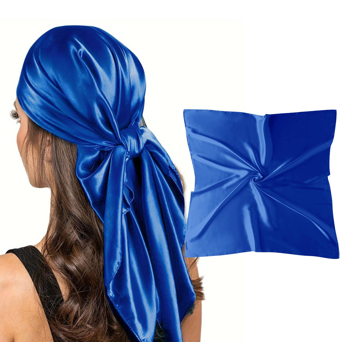 vimate 35" Square Silk Like Head Scarf - Women's Fashion Satin Scarf Bandana for Hair Wrapping at Night.