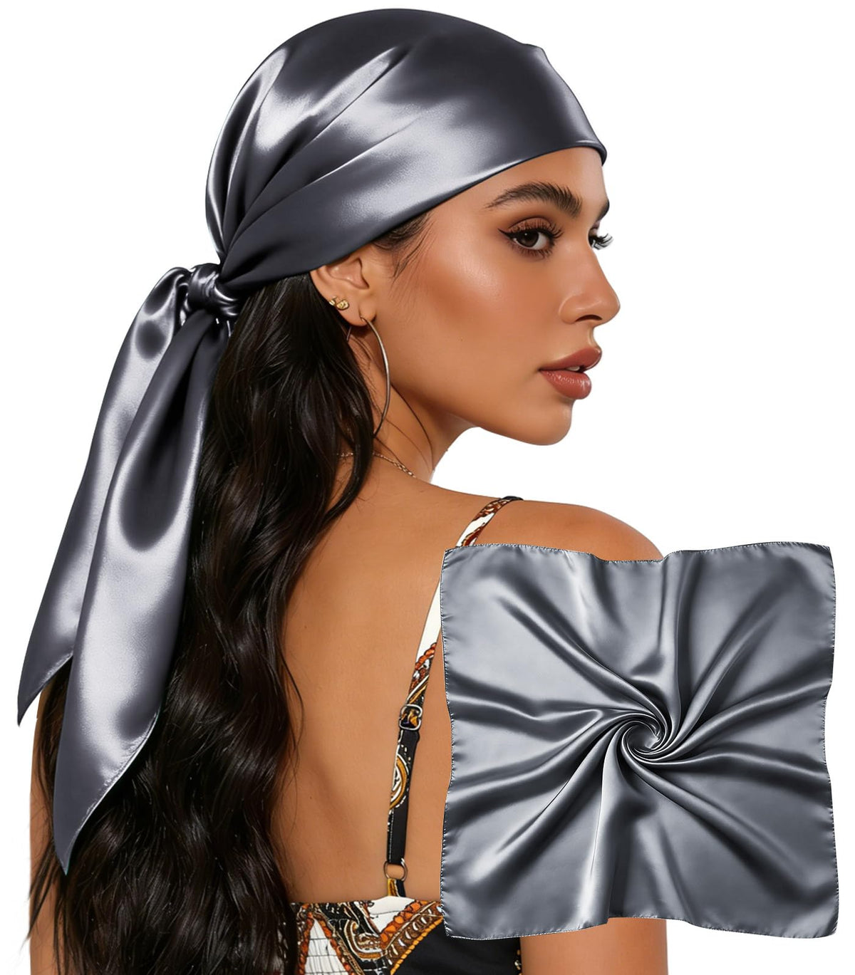 Sumolux Head Hair Scarf for Women 35" Like Satin Silk Hair Wrapping Bandana